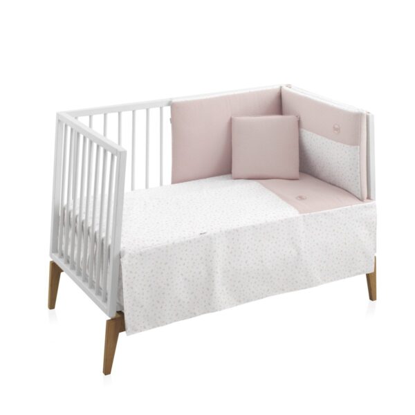 Jgo 2 Pcs.Colcha I-V. Cuna 60 Plumeti Rosa 60X120X3 Cm Cambrass