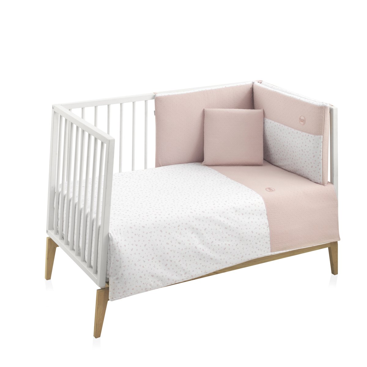 Jgo 2 Pcs.F.Nordica Cuna 60 Plumeti Rosa 100X140X3 Cm Cambrass