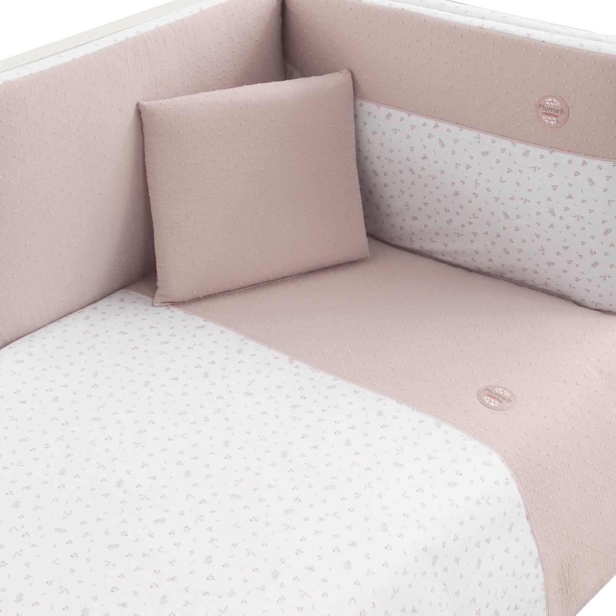 Jgo 2 Pcs.F.Nordica Cuna 60 Plumeti Rosa 100X140X3 Cm Cambrass - Imagen 2