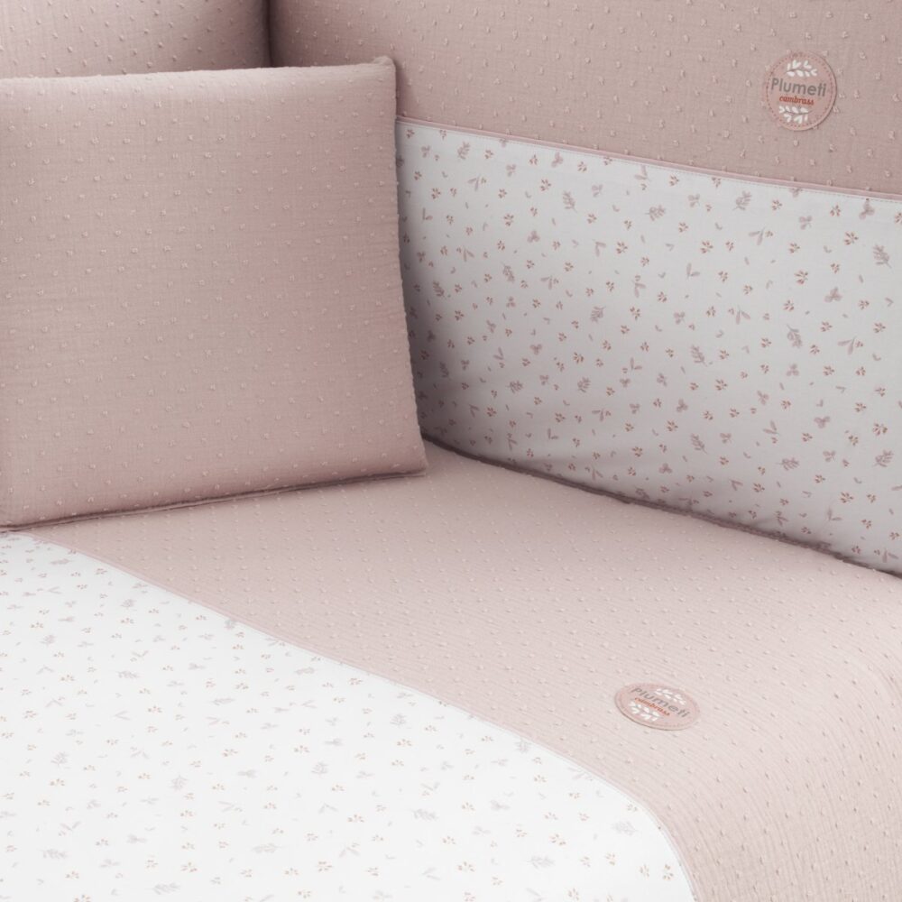 Jgo 2 Pcs.F.Nordica Cuna 70 Plumeti Rosa 110X170X3 Cm Cambrass - Imagen 3