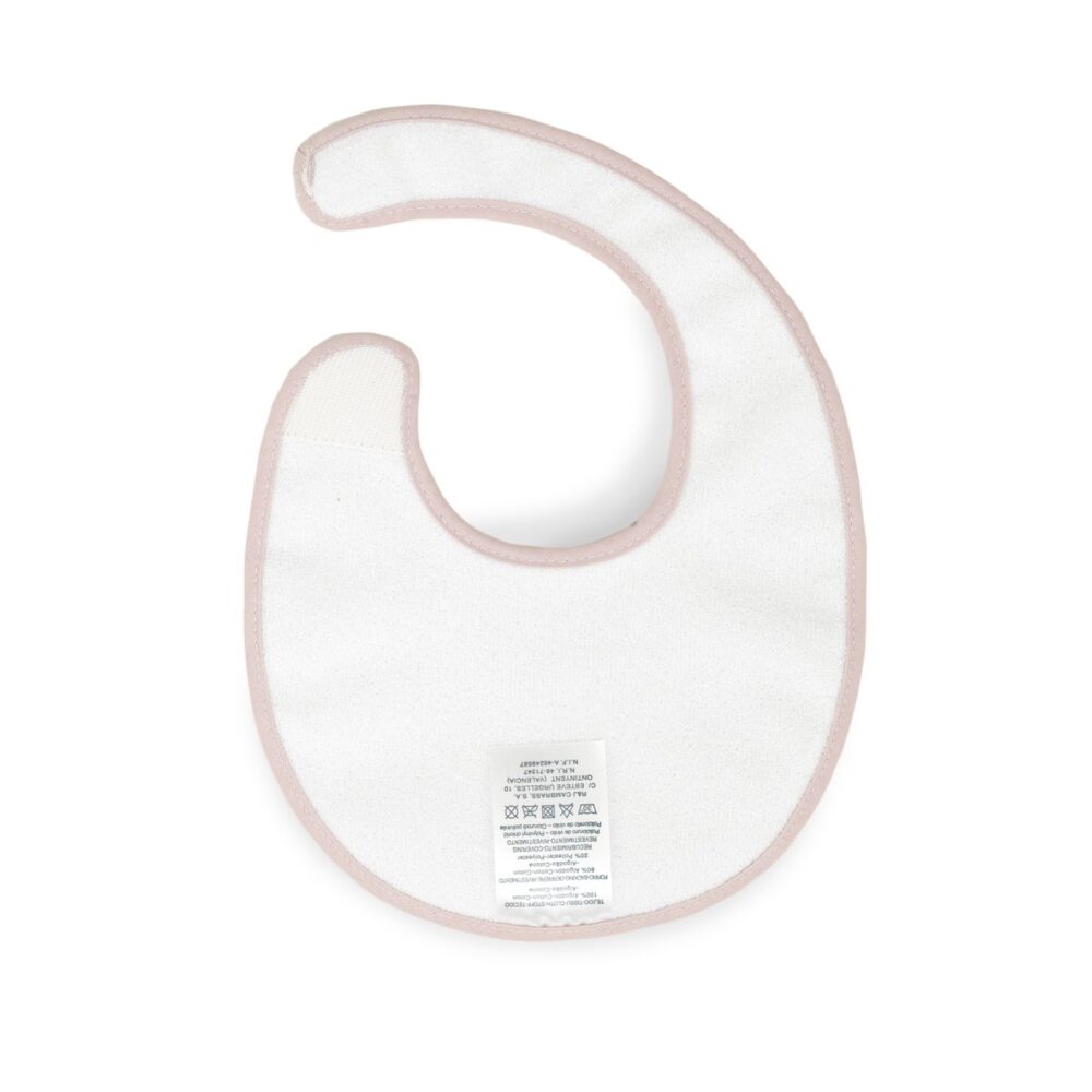 Babero Redondo Con Velcro Plumeti Rosa 16X19X1 Cm Cambrass - Imagen 2