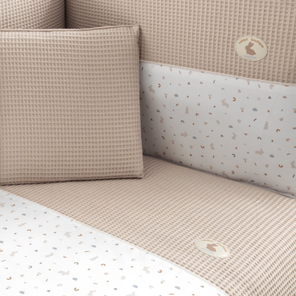 Jgo 2 Pcs.F.Nordica Cuna 60 Rabbit Beige 100X140X3 Cm Cambrass - Imagen 3