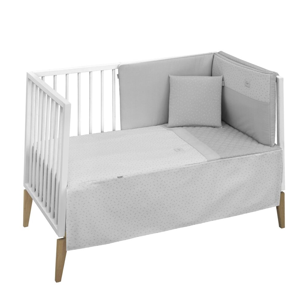 Jgo 2 Pcs.Colcha I-V. Cuna 60 Fresco Gris 60X120X3 Cm Cambrass
