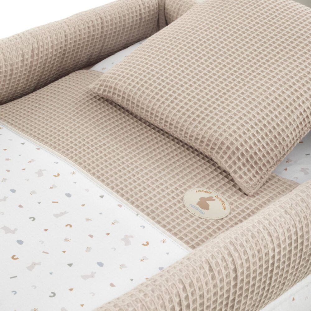 Minicuna Tijera Madera Rabbit Beige/Bco 55X87X74 Cm Cambrass - Imagen 3
