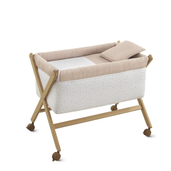 Minicuna Tijera Madera Rabbit Beige/Natural 55X87X74 Cm Cambrass