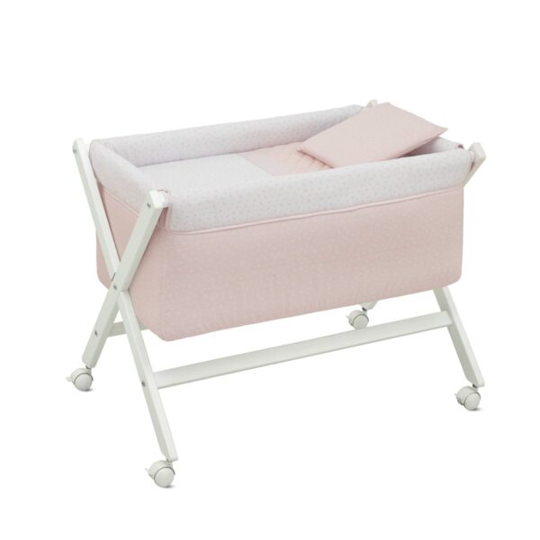 Minicuna Tijera Madera Fresco Rosa/Bco 55X87X74 Cm Cambrass