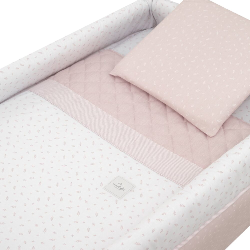 Minicuna Tijera Madera Fresco Rosa/Bco 55X87X74 Cm Cambrass - Imagen 2