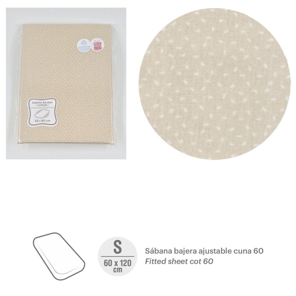 Sabana Bajera Ajust. (Cuna 60) 60X120X17 Cm Sky Beige Cambrass