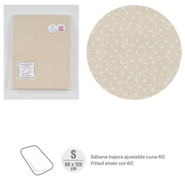 Sabana Bajera Ajust. (Cuna 60) 60X120X17 Cm Sky Beige Cambrass