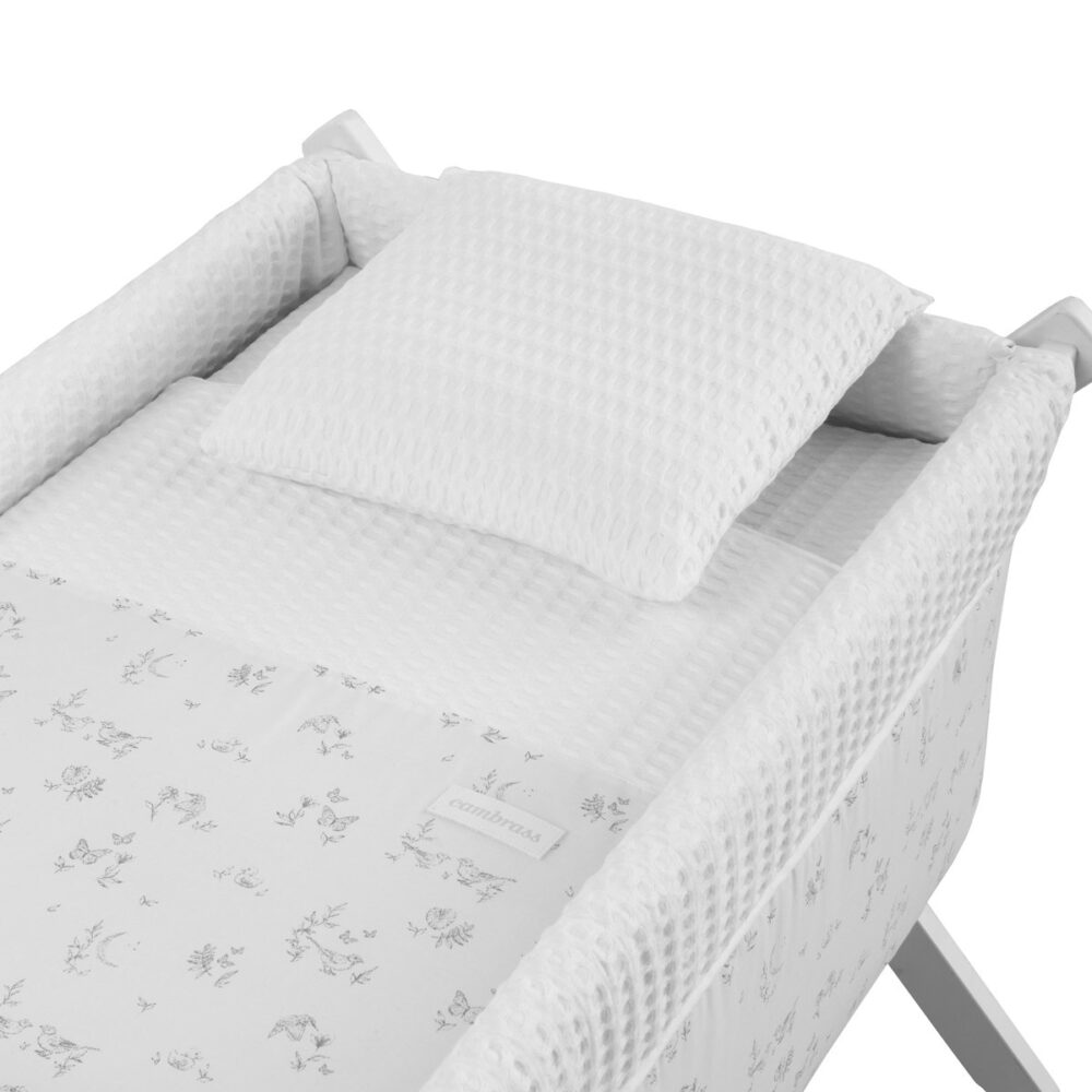 Minicuna Tijera Madera Merlo Crudo/Bco 55X87X74 Cm Cambrass - Imagen 2