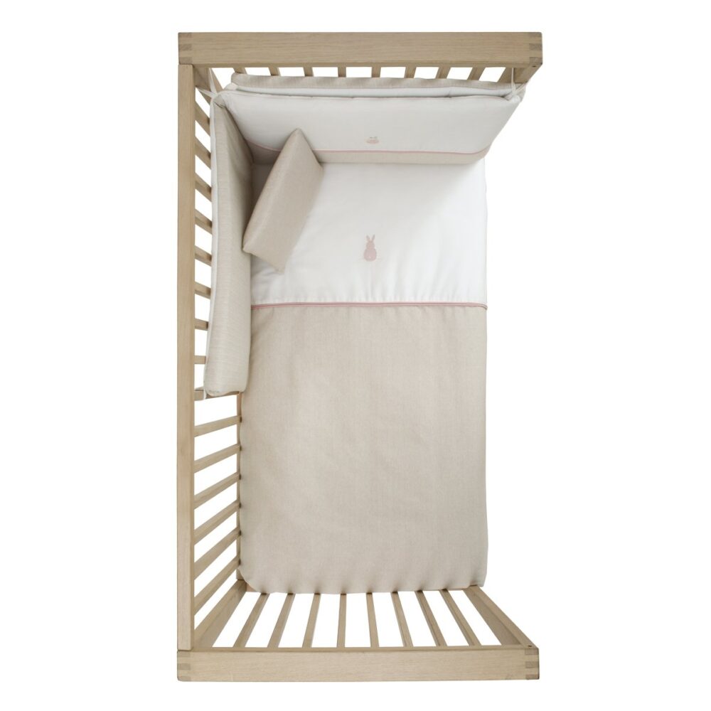 Jgo 2 Pcs.Colcha I-V. Cuna 60 Lino Rosa 60X120X3 Cm Cambrass - Imagen 3