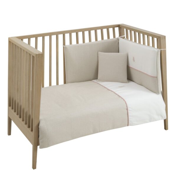 Jgo 2 Pcs.F.Nordica Cuna 60 Lino Rosa 100X140X3 Cm Cambrass