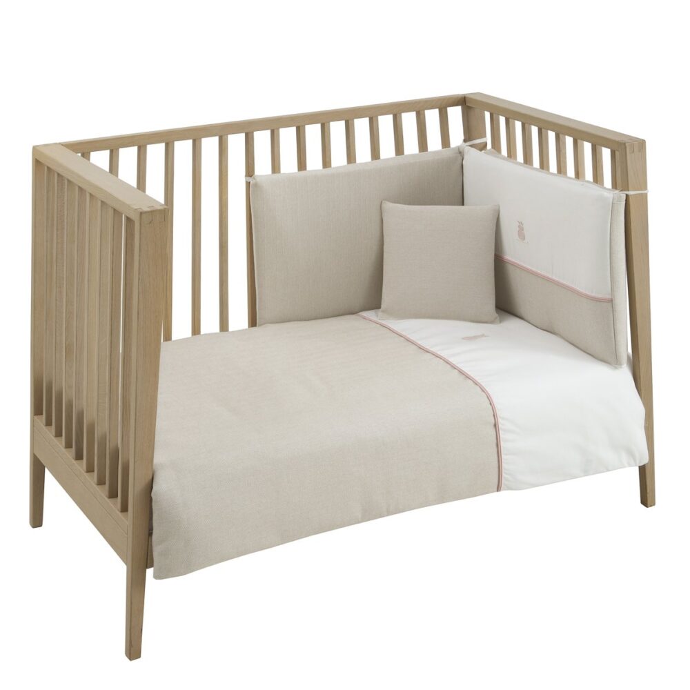 Jgo 2 Pcs.F.Nordica Cuna 70 Lino Rosa 110X170X3 Cm Cambrass