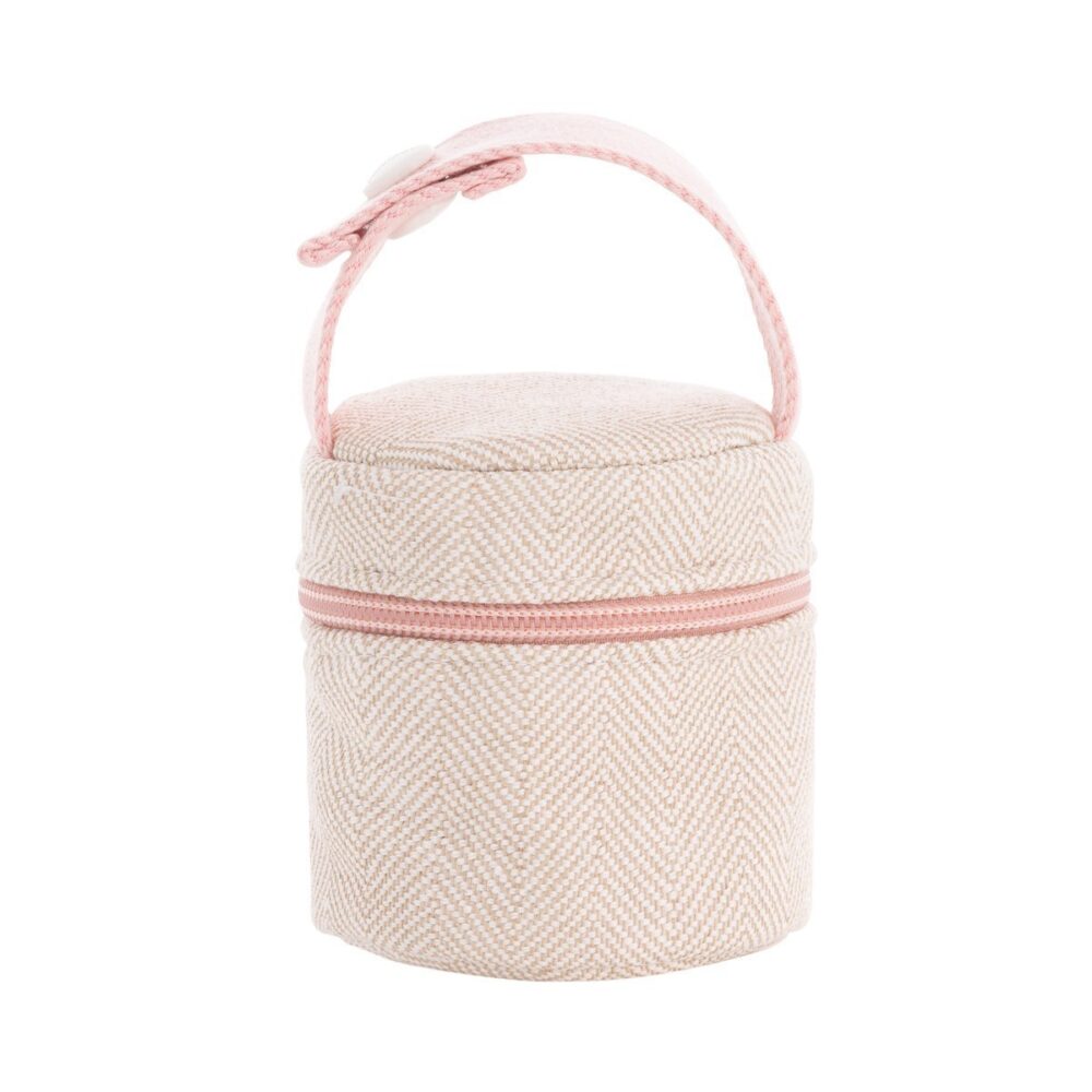 Portachupete Lino Rosa 8.5X8.5X11 Cm Cambrass