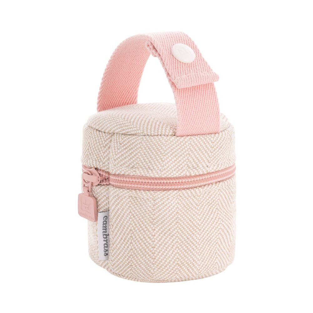Portachupete Lino Rosa 8.5X8.5X11 Cm Cambrass - Imagen 2
