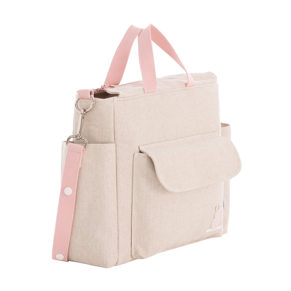 Bolso Maternal Pack Lino Rosa 16X43X37 Cm Cambrass - Imagen 3