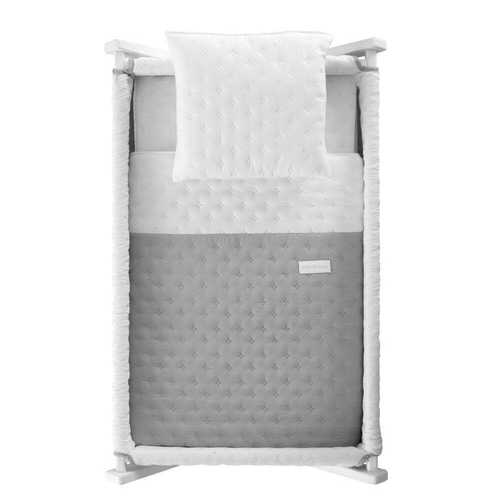 Minicuna Tijera Madera Soft Gris/Bco 55X87X74 Cm Cambrass - Imagen 3