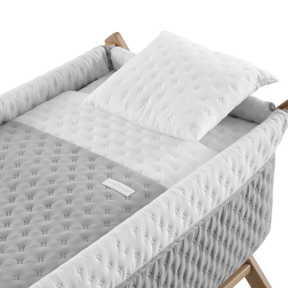 Minicuna Tijera Madera Soft Gris/Natural 55X87X74 Cm Cambrass - Imagen 2