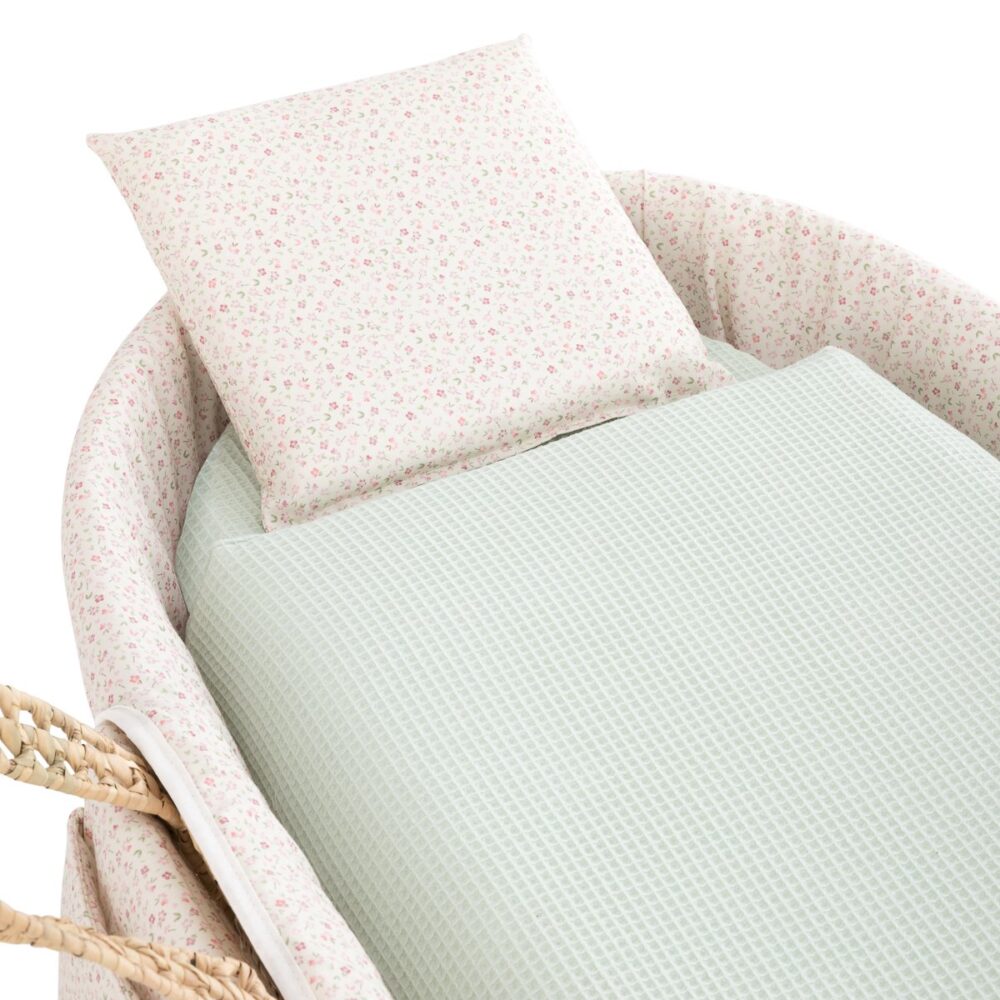 Moises Bebe Mio Cuco + Patas Maryland Flores/Verde 49X80X61 Cm Cambrass - Imagen 2