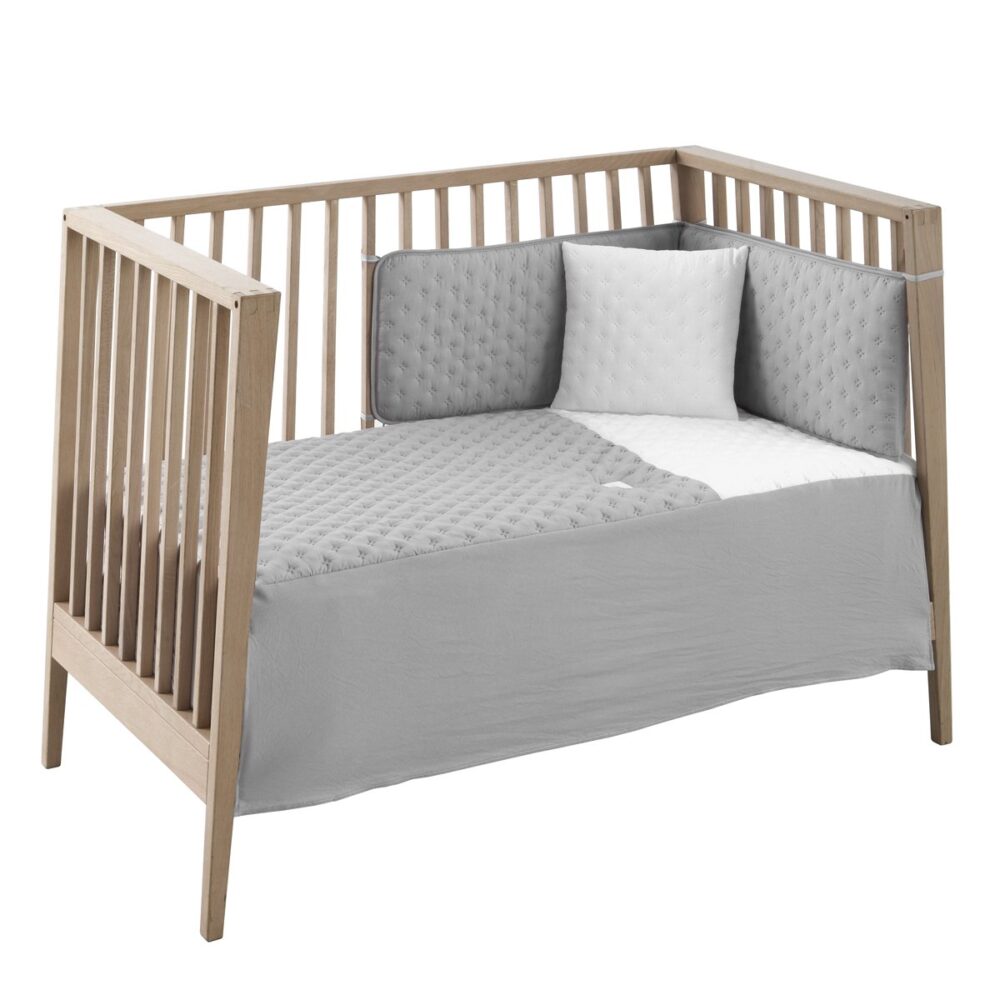 Jgo 2 Pcs.Colcha I-V. Cuna 60 Soft Gris 60X120X3 Cm Cambrass