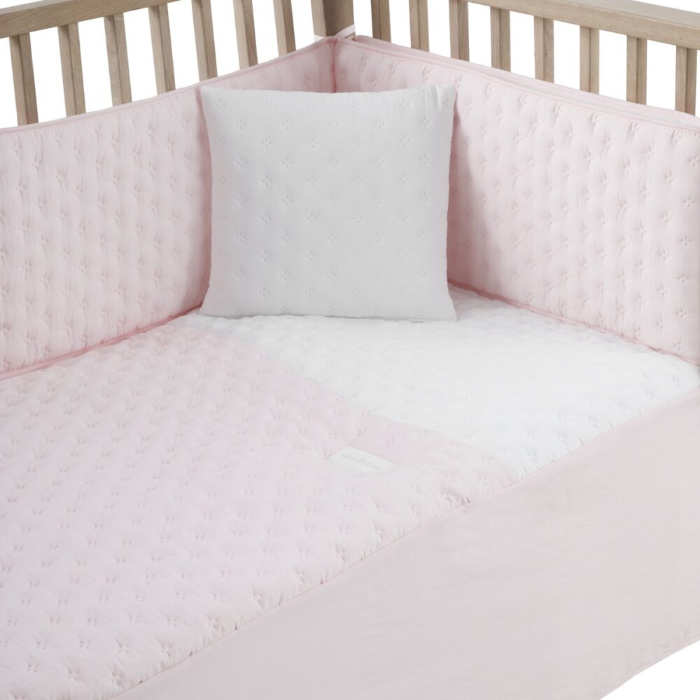 Jgo 2 Pcs.Colcha I-V. Cuna 60 Soft Rosa 60X120X3 Cm Cambrass - Imagen 2
