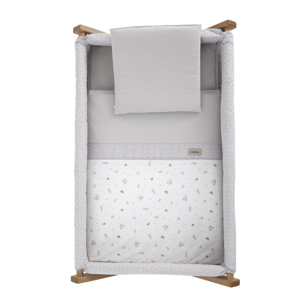 Minicuna Tijera Madera Ardi Gris/Natural 55X87X74 Cm Cambrass - Imagen 3