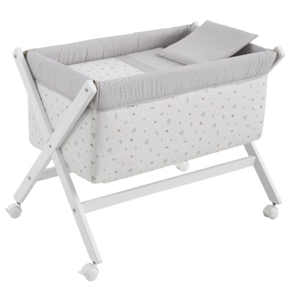 Minicuna Tijera Madera Ardi Gris/Bco 55X87X74 Cm Cambrass