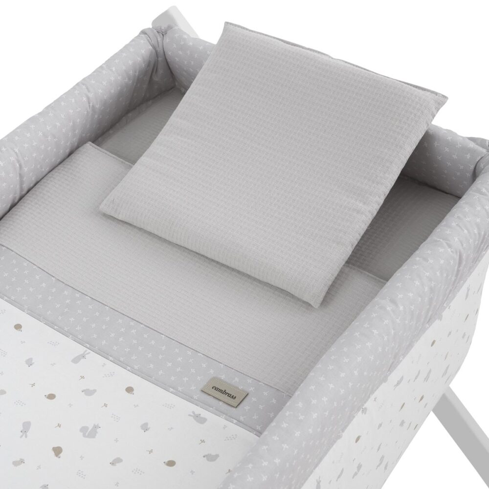 Minicuna Tijera Madera Ardi Gris/Bco 55X87X74 Cm Cambrass - Imagen 2