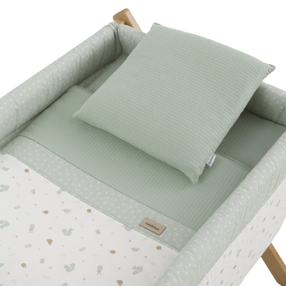 Minicuna Tijera Madera Ardi Verde/Natural 55X87X74 Cm Cambrass - Imagen 2
