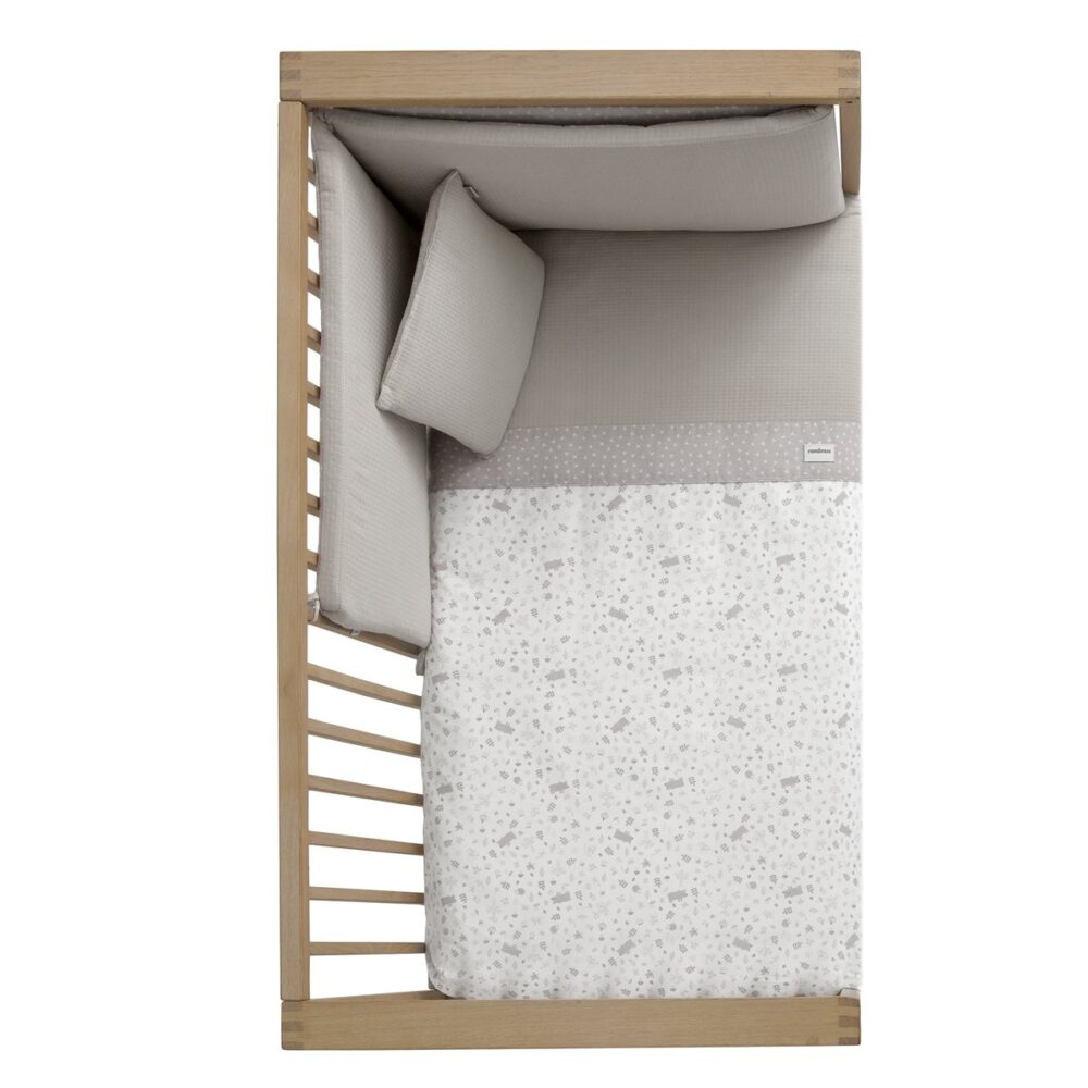 Jgo 2 Pcs.Colcha I-V. Cuna 60 Abete Beige 60X120X3 Cm Cambrass - Imagen 3