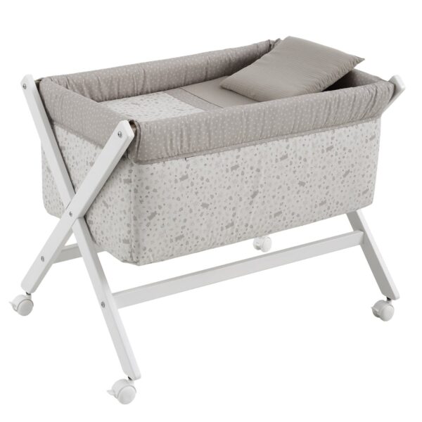 Minicuna Tijera Madera Abete Beige/Bco 55X87X74 Cm Cambrass