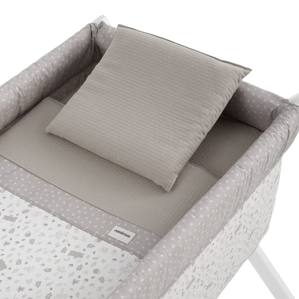 Minicuna Tijera Madera Abete Beige/Bco 55X87X74 Cm Cambrass - Imagen 2