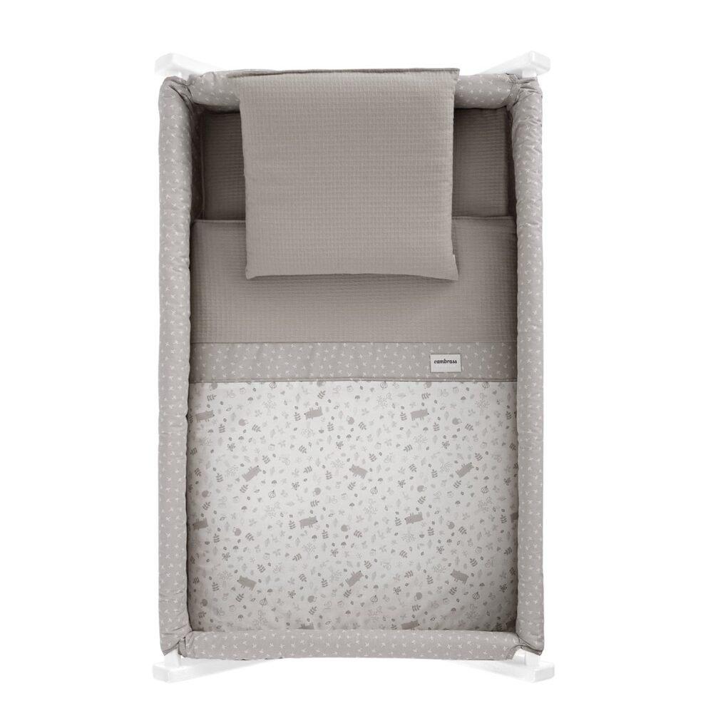Minicuna Tijera Madera Abete Beige/Bco 55X87X74 Cm Cambrass - Imagen 3