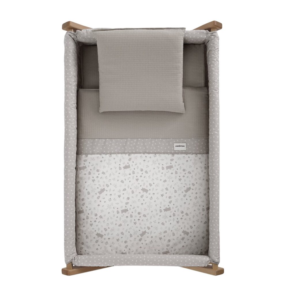 Minicuna Tijera Madera Abete Beige/Natural 55X87X74 Cm Cambrass - Imagen 3