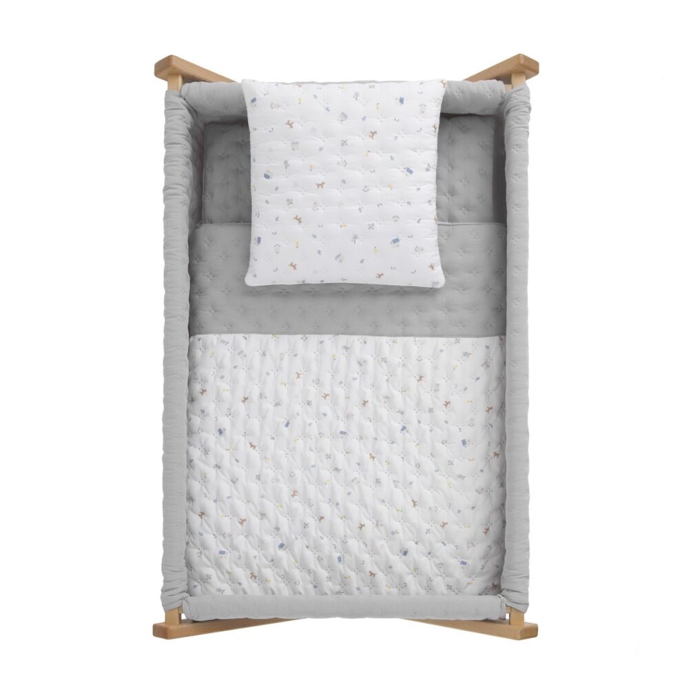 Minicuna Tijera Madera House Azul/Natural 55X87X74 Cm Cambrass - Imagen 3