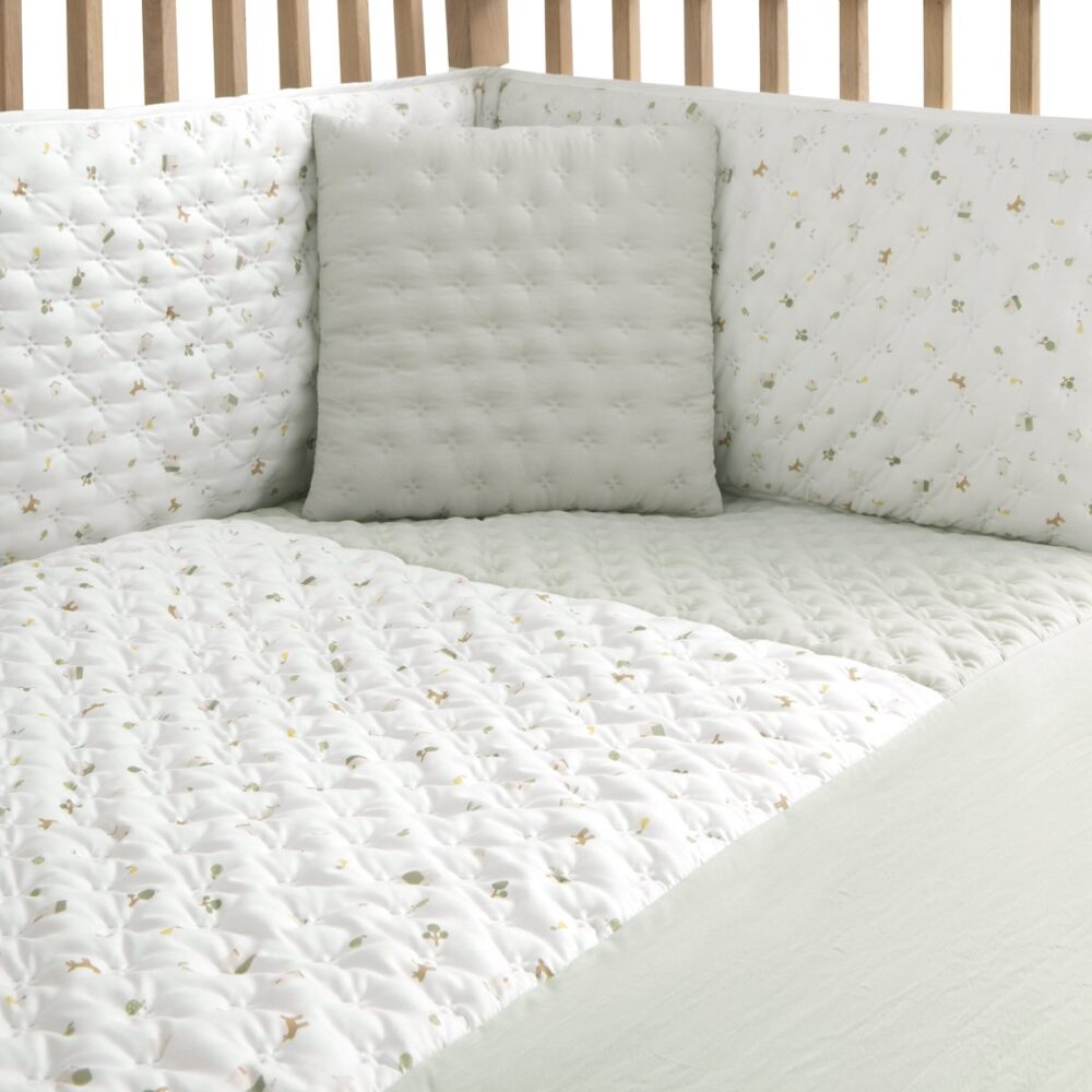 Jgo 2 Pcs.Colcha I-V. Cuna 60 House Mint 60X120X3 Cm Cambrass - Imagen 2