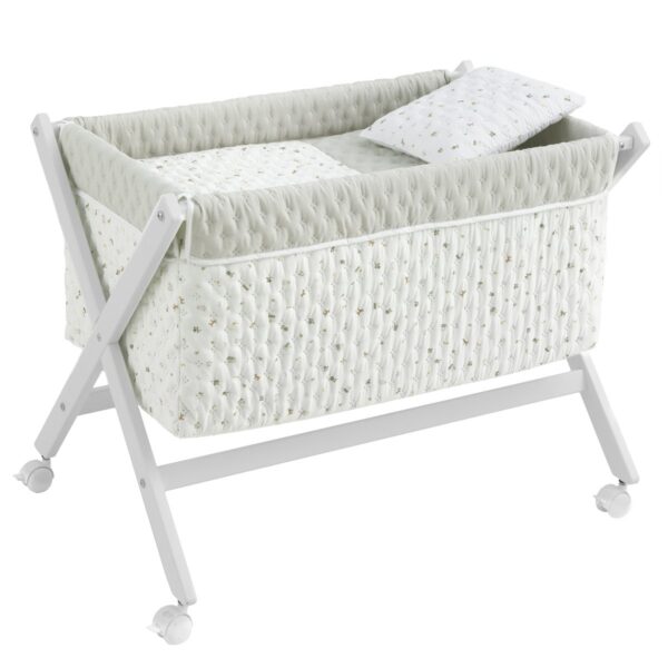Minicuna Tijera Madera House Mint/Bco 55X87X74 Cm Cambrass