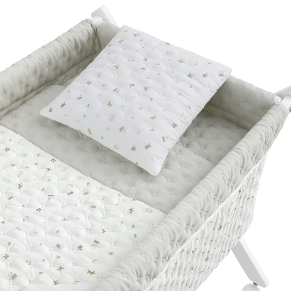 Minicuna Tijera Madera House Mint/Bco 55X87X74 Cm Cambrass - Imagen 2