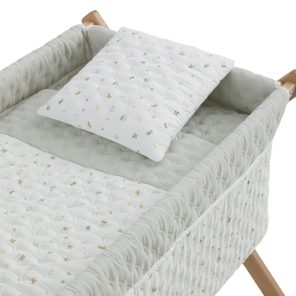 Minicuna Tijera Madera House Mint/Natural 55X87X74 Cm Cambrass - Imagen 2