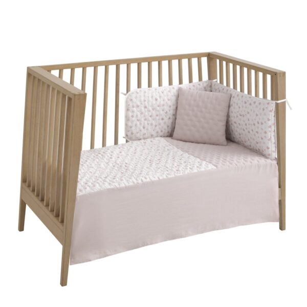 Jgo 2 Pcs.Colcha I-V. Cuna 60 Branch Rosa 60X120X3 Cm Cambrass