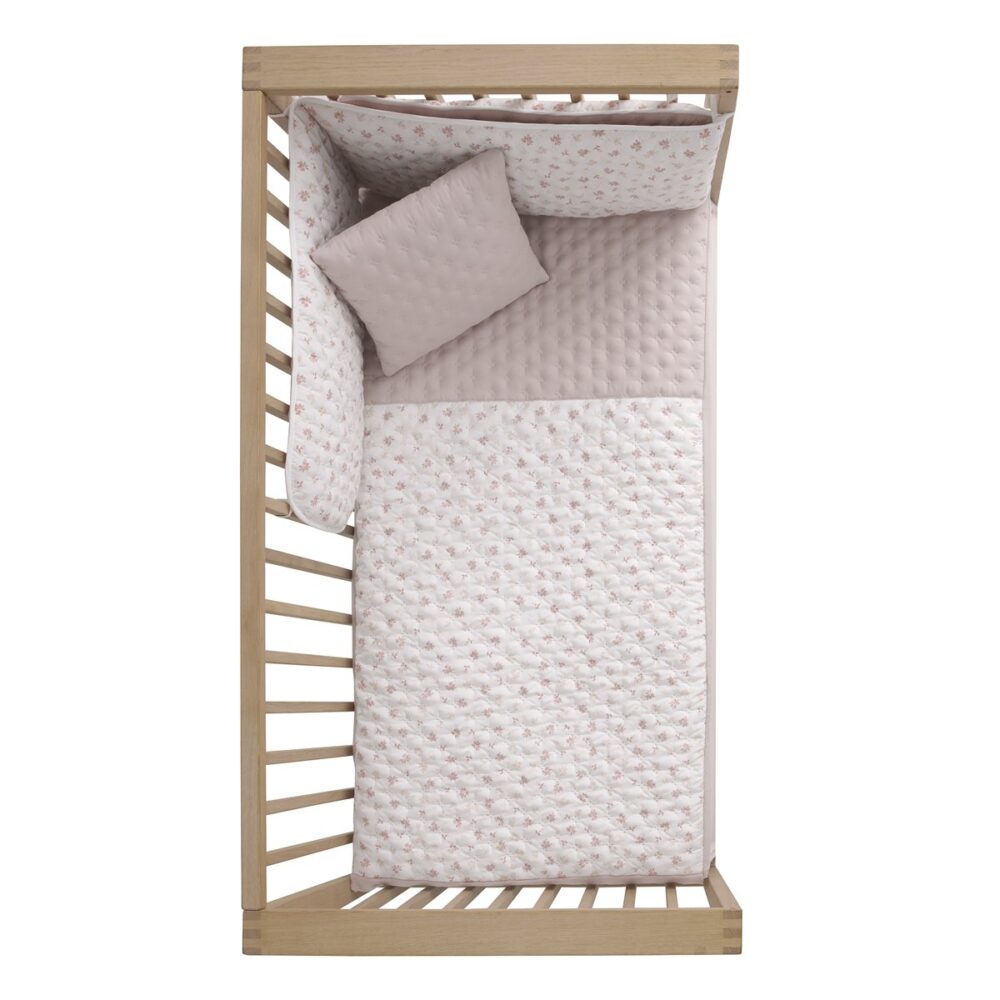 Jgo 2 Pcs.Colcha I-V. Cuna 60 Branch Rosa 60X120X3 Cm Cambrass - Imagen 3