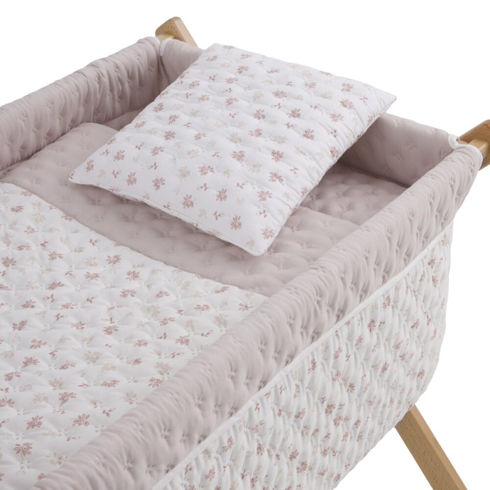 Minicuna Tijera Madera Branch Rosa/Natural 55X87X74 Cm Cambrass - Imagen 2