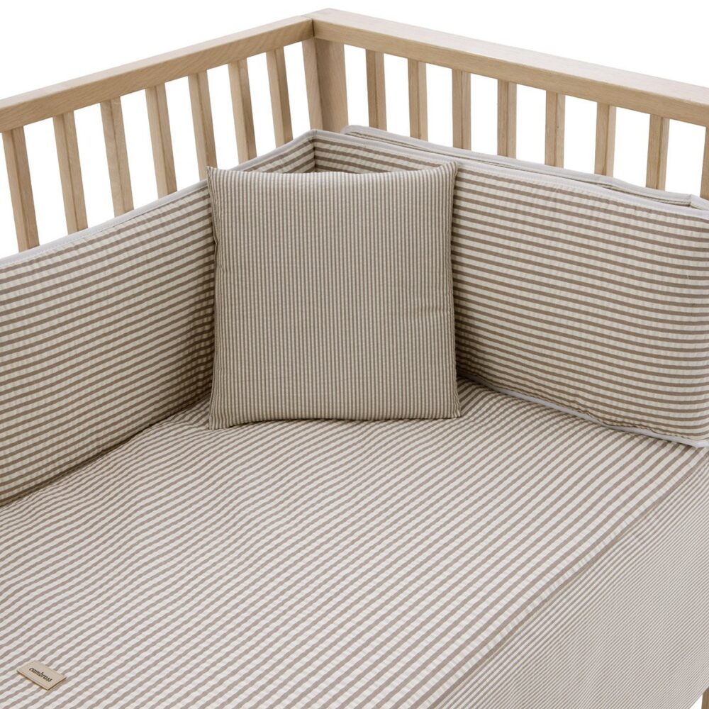 Jgo 2 Pcs.Colcha I-V. Cuna 60 Derby Beige 60X120X3 Cm Cambrass - Imagen 2