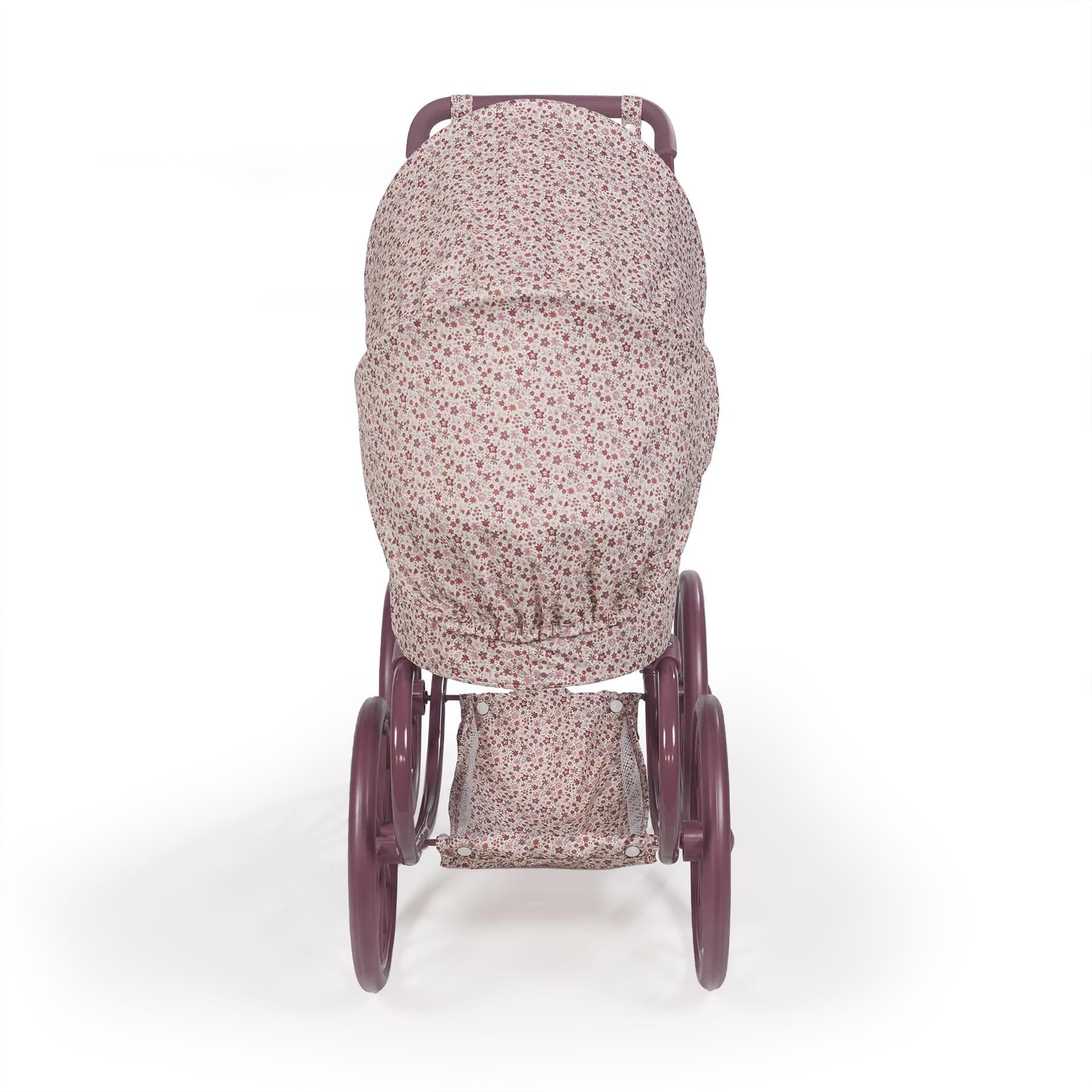 Cochecito clásico (ruedas grandes) de muñecas Cuco Cherry Flores - Imagen 7