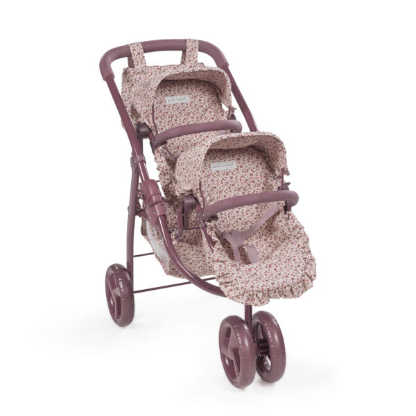 Cochecito de muñecas gemelar Cherry Flores