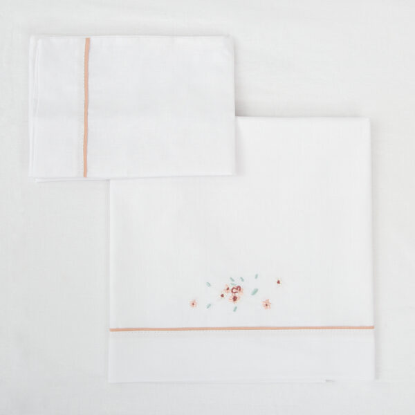 Juego sabanas algodon 100% 3 piezas Monet 14 B|Rosa Minicuna (50x80 - 90) - Bimbidreams