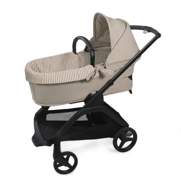 Cubre cuco dual + funda colchón Praliné Vichy Moka