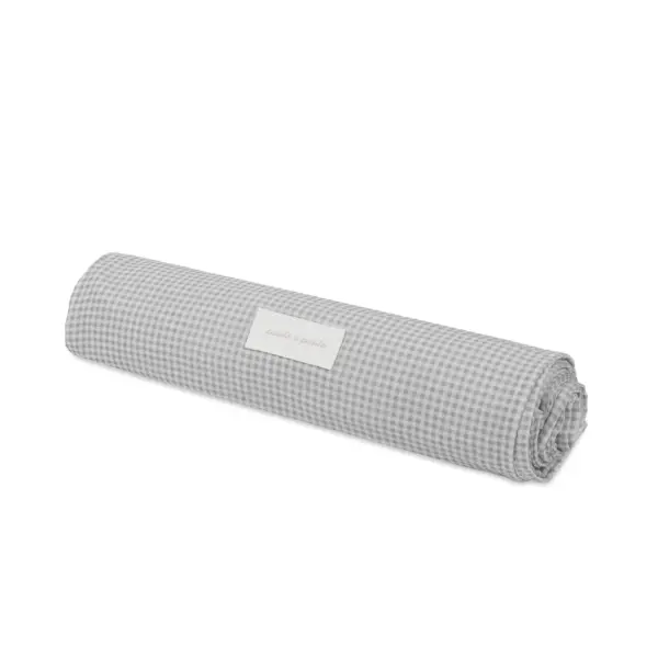 Sábana ajustable cuco + muselina Little Bloom Vichy Gris