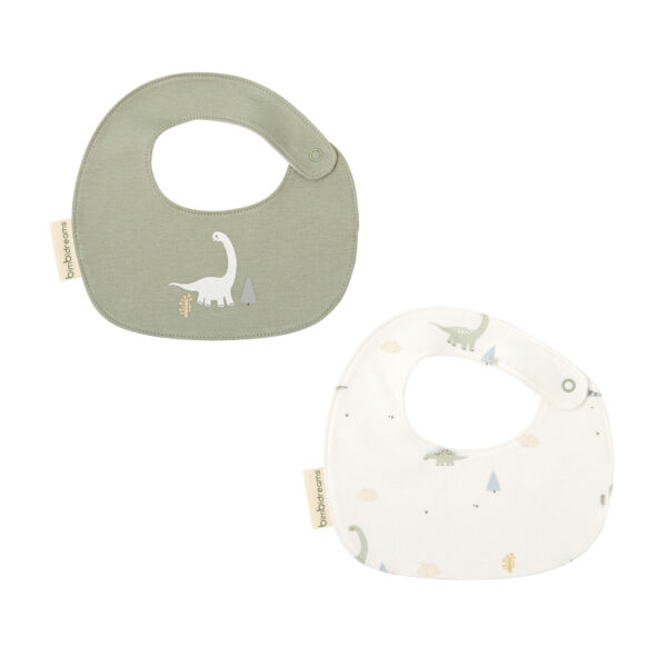 Babero pack 2 Trex 16 B|Verde 19x19 - Bimbidreams