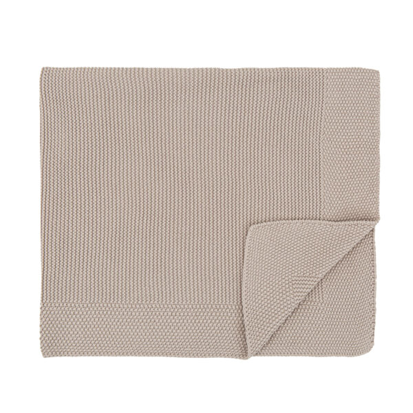Toquilla Tricot 100% Algodon Basics GB Gris Beig 75x90 - Bimbidreams
